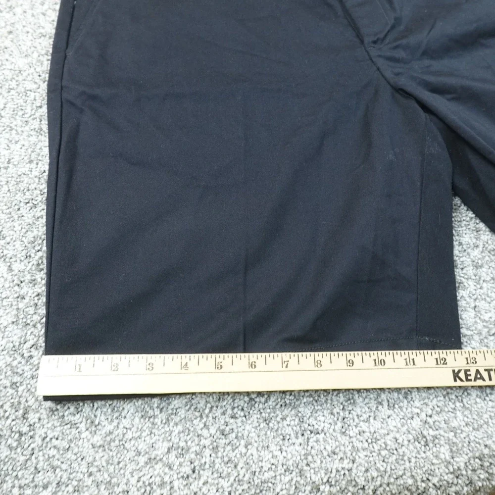 NEW St Johns Bay Shorts Mens 48 Black Chino Flat Front Comfort Stretch Flex Golf